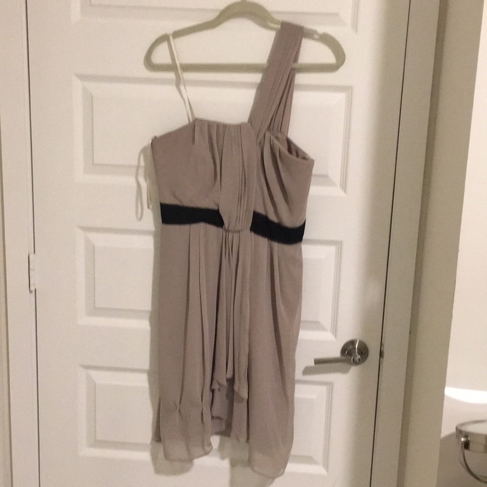 One shoulder tan dress size 12